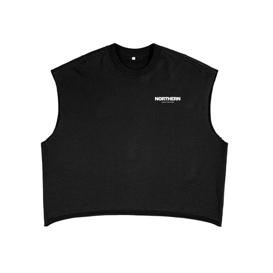 Away Days Black Boxy Tank Top